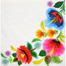 Serwetka do decoupage firmy DAISY ludowe wzory 33x33